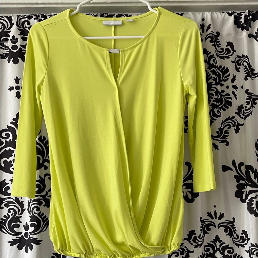 New York & Company Neon Yellow Blouse